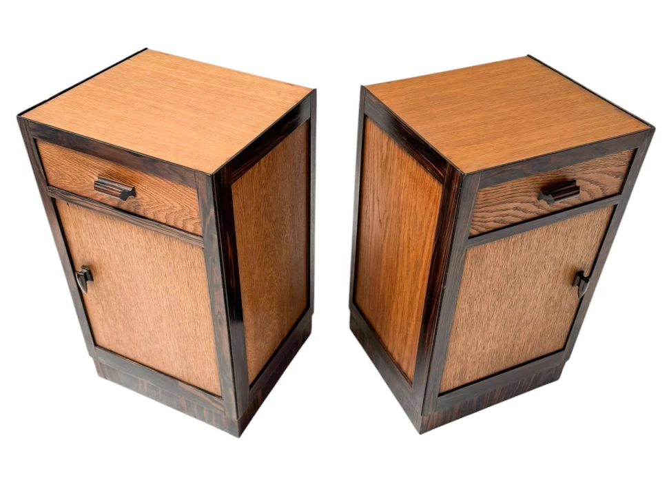 Two Art Deco Modernist Nightstands or Bedside Tables, 1920s 2
